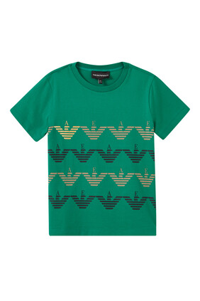 Multi Eagle Line Print T-shirt in Cotton Jersey